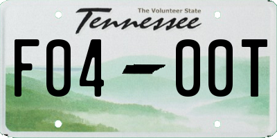 TN license plate F0400T