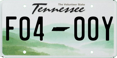 TN license plate F0400Y