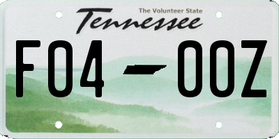 TN license plate F0400Z