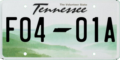 TN license plate F0401A