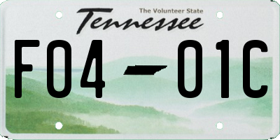 TN license plate F0401C