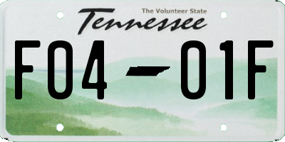 TN license plate F0401F