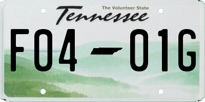 TN license plate F0401G