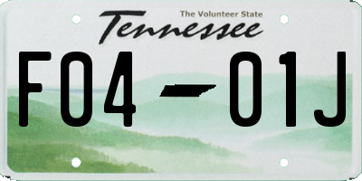 TN license plate F0401J