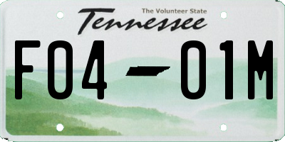 TN license plate F0401M