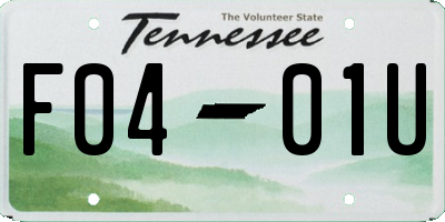 TN license plate F0401U