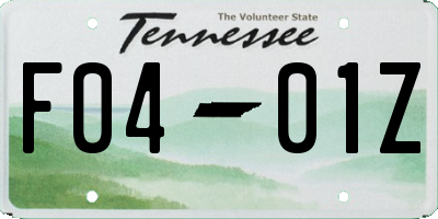 TN license plate F0401Z