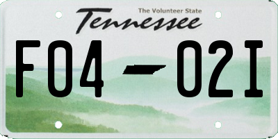 TN license plate F0402I