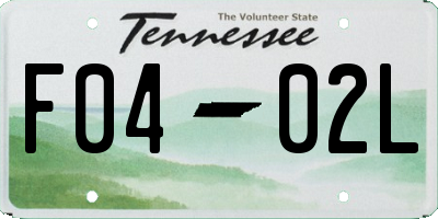 TN license plate F0402L