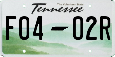 TN license plate F0402R