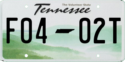 TN license plate F0402T