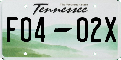 TN license plate F0402X