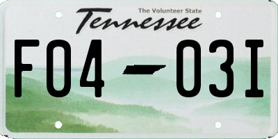 TN license plate F0403I