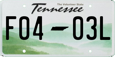 TN license plate F0403L