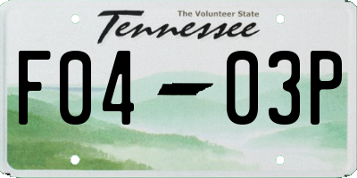 TN license plate F0403P