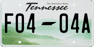 TN license plate F0404A