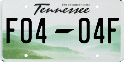 TN license plate F0404F