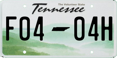 TN license plate F0404H