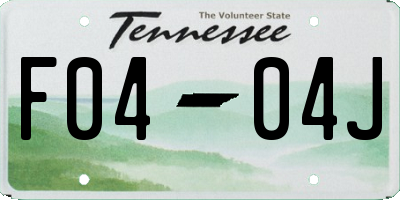 TN license plate F0404J
