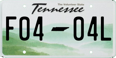 TN license plate F0404L