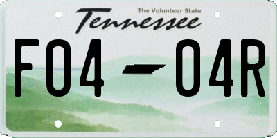 TN license plate F0404R