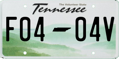 TN license plate F0404V