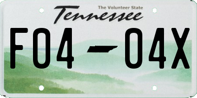 TN license plate F0404X