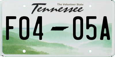 TN license plate F0405A