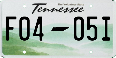TN license plate F0405I