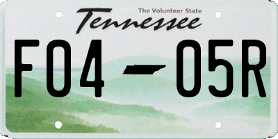 TN license plate F0405R