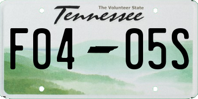 TN license plate F0405S