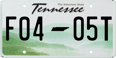 TN license plate F0405T