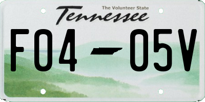 TN license plate F0405V