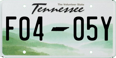 TN license plate F0405Y