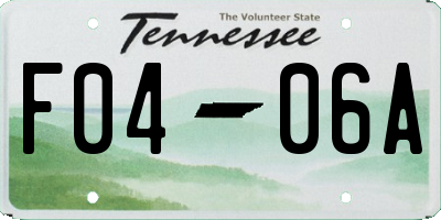 TN license plate F0406A