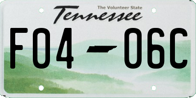 TN license plate F0406C