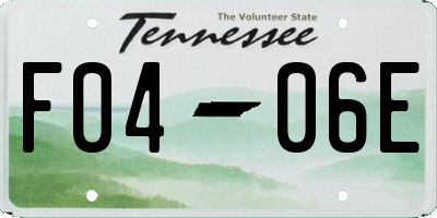 TN license plate F0406E