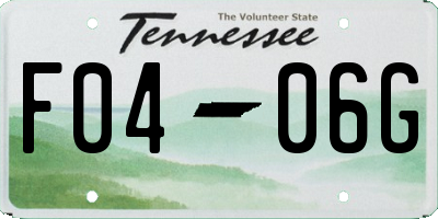 TN license plate F0406G