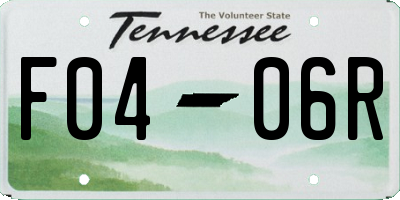 TN license plate F0406R