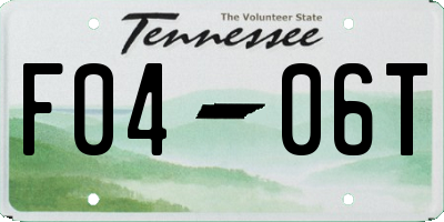 TN license plate F0406T