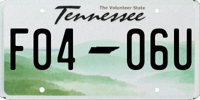 TN license plate F0406U