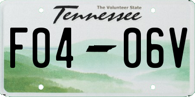 TN license plate F0406V