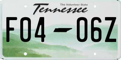 TN license plate F0406Z