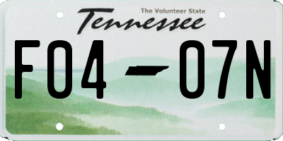TN license plate F0407N