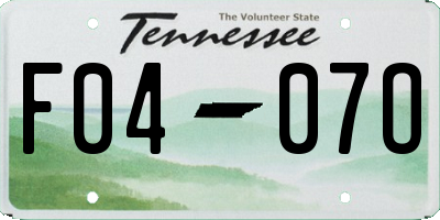 TN license plate F0407O