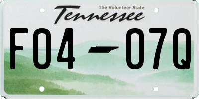TN license plate F0407Q