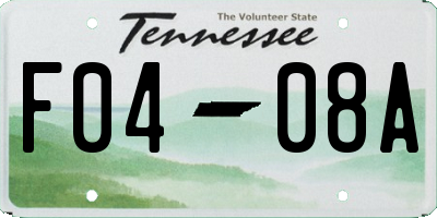 TN license plate F0408A