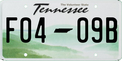 TN license plate F0409B