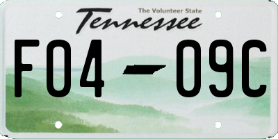 TN license plate F0409C