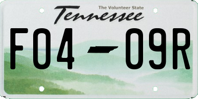 TN license plate F0409R